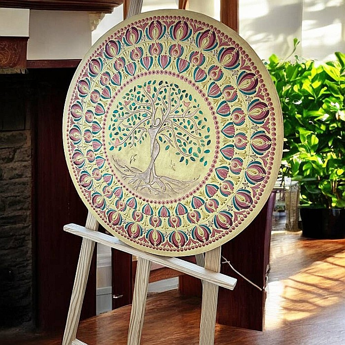 Tablou Mandala Copacul Vietii Femeie Auriu, 60 cm [6]