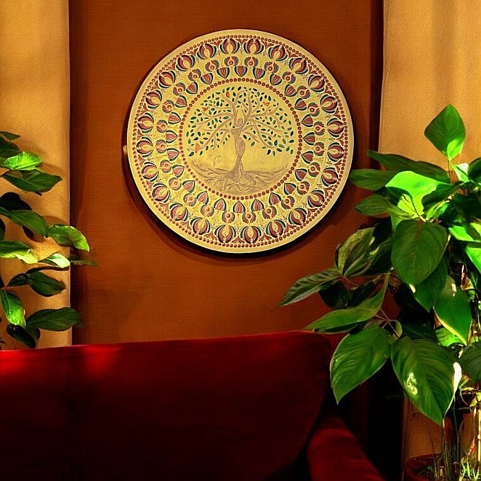 Tablou Mandala Copacul Vietii Femeie Auriu, 60 cm [7]