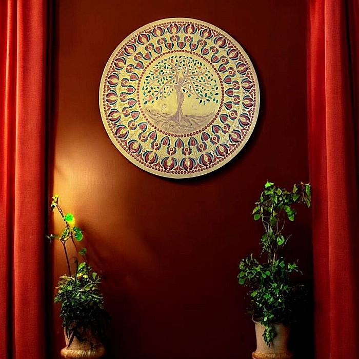 Tablou Mandala Copacul Vietii Femeie Auriu, 60 cm [4]