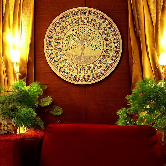 Tablou Mandala Copacul Vietii Femeie Auriu, 60 cm [3]