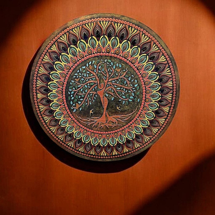 Tablou mandala Copacul Vietii pictat manual, 60 cm [2]