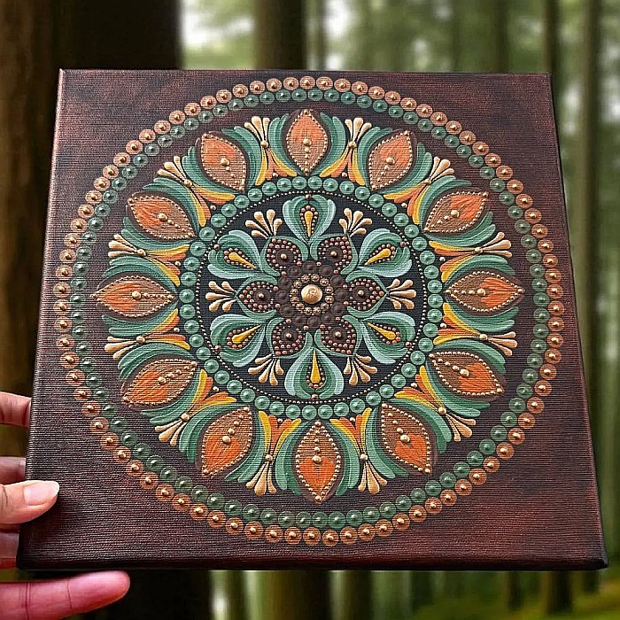 Tablou Mandala Linistea Pamantului – simte calmul si energia blanda a acestui element vital. [1]