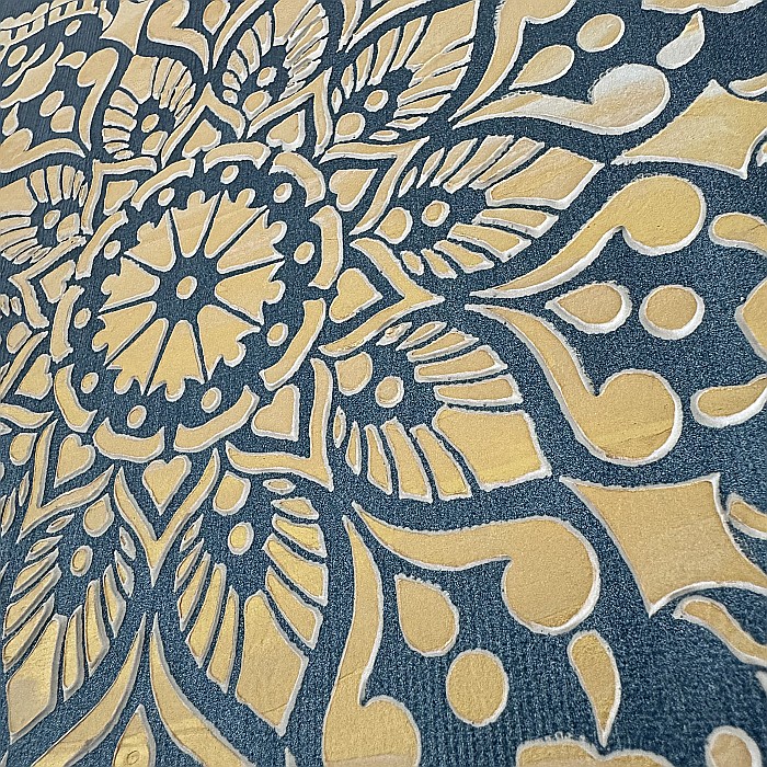 Tablou mandala pe suport canvas realizat cu pasta de structura, 29 cm [4]