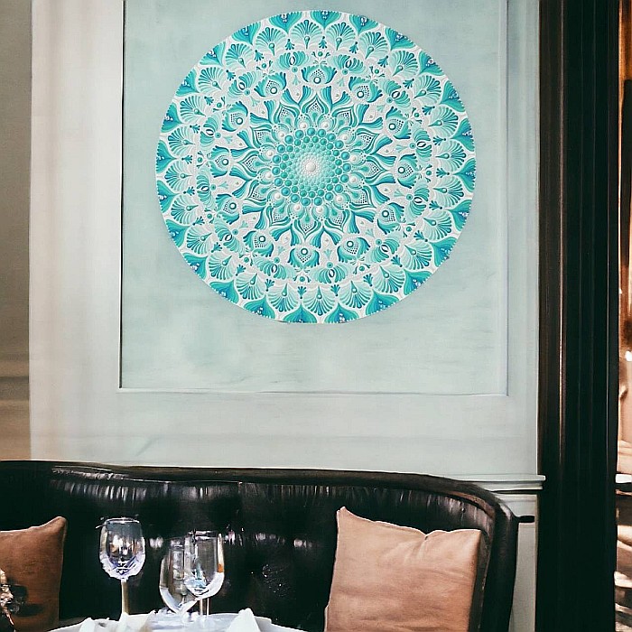 Un memento pentru Calm si Echilibru- Noul Tablou mandala pictat pe suport de lemn, unicat [1]