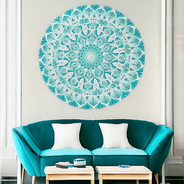 Un memento pentru Calm si Echilibru- Noul Tablou mandala pictat pe suport de lemn, unicat [2]