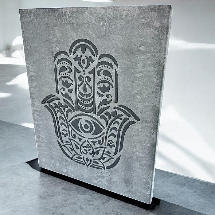 Tablou pe canvas pictat manual Mana Fatimei/Hamsa [2]