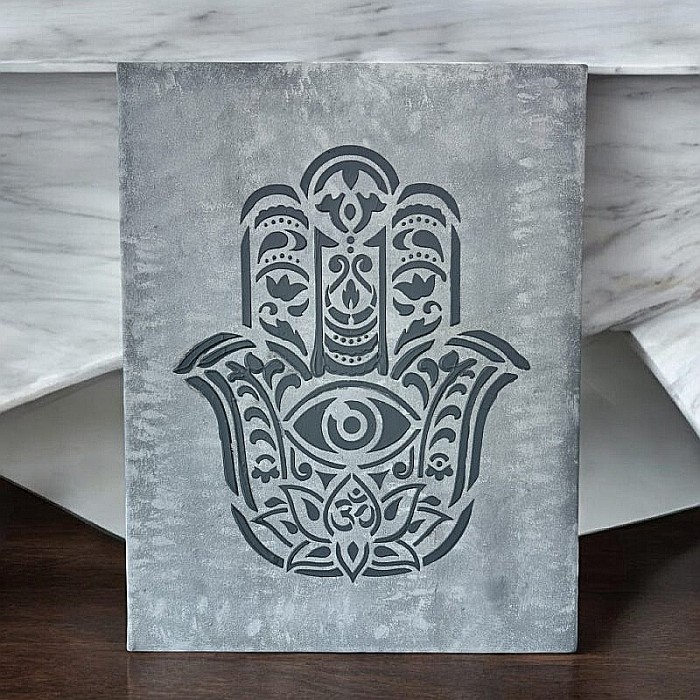 Tablou pe canvas pictat manual Mana Fatimei/Hamsa [1]