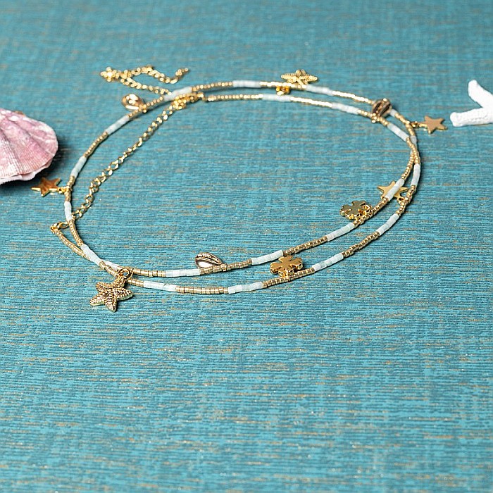 WOW! Lant de talie/Corp versatil din cristale de Acvamarin, placat cu aur de 18K [8]