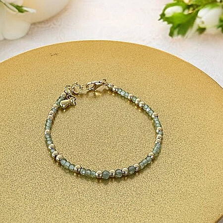 Bratara eleganta dama Selina din peridot si argint placat cu aur 925 [6]