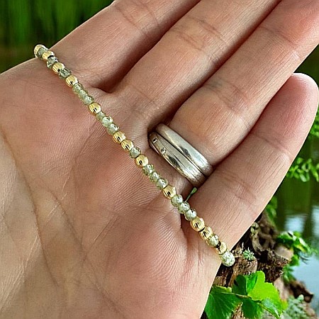 Bratara eleganta dama Selina din peridot si argint placat cu aur 925 [3]