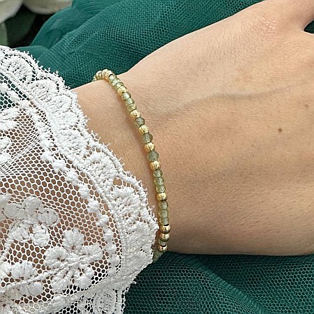 Bratara eleganta dama Selina din peridot si argint placat cu aur 925 [8]