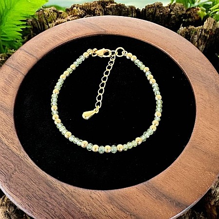 Bratara eleganta dama Selina din peridot si argint placat cu aur 925 [5]