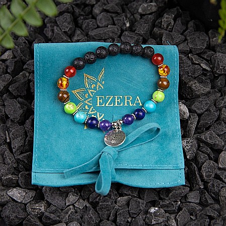 Bratara 7 Chakre aromaterapie ”THALIA” cu Pietre Vulcanice (din Lava) si Accesoriu Copacul Vietii [5]