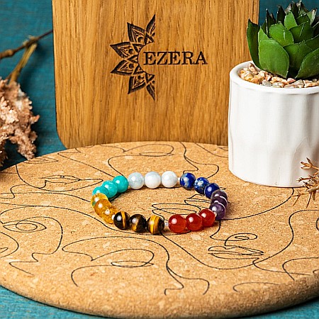 Bratara 7 Chakre Nina din cristale de Ametist, Lapis Lazuli, Angelit, Amazonit, Citrin, Ochi de Tigru si Jad Rosu [10]