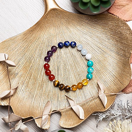 Bratara 7 Chakre Nina din cristale de Ametist, Lapis Lazuli, Angelit, Amazonit, Citrin, Ochi de Tigru si Jad Rosu [8]