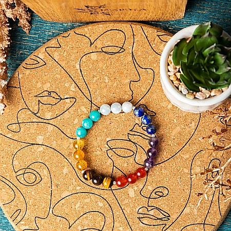 Bratara 7 Chakre Nina din cristale de Ametist, Lapis Lazuli, Angelit, Amazonit, Citrin, Ochi de Tigru si Jad Rosu [9]