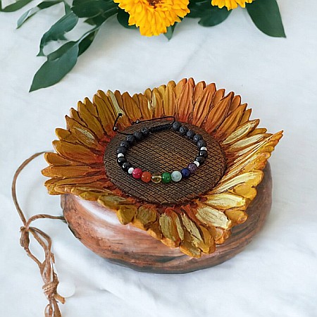 Bratara 7 Chakre Sandina cu snur din cristale naturale 6mm [5]