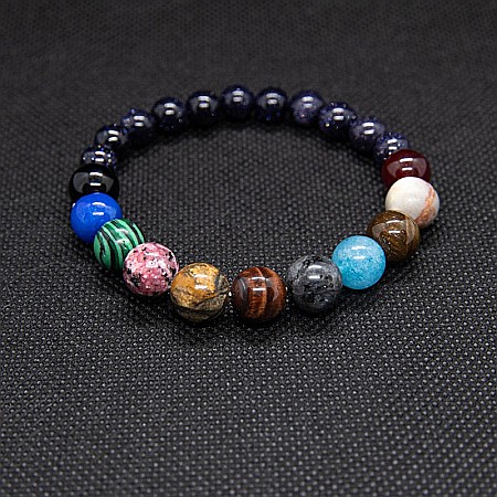 Bratara ”8 PLANETS” cu Margele din Pietre Naturale Semnificand Planetele Galaxiei [3]