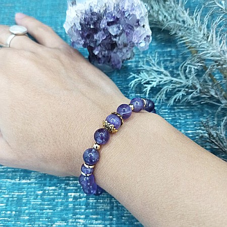 Bratara Ametist Ada, pentru femei, eleganta, cu cristale de 8mm [5]