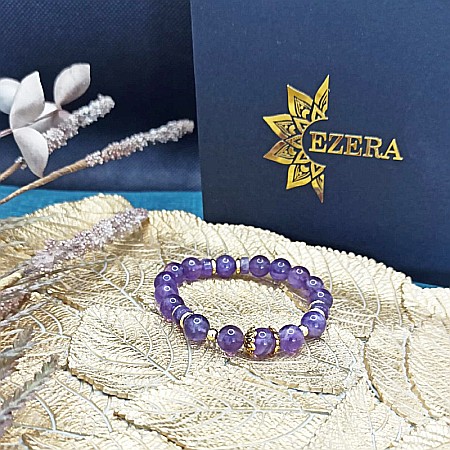 Bratara Ametist Ada, pentru femei, eleganta, cu cristale de 8mm