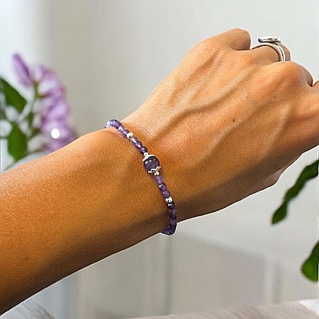 Mov - Bratara Ametist femei Sonia cu accesorii din argint 925