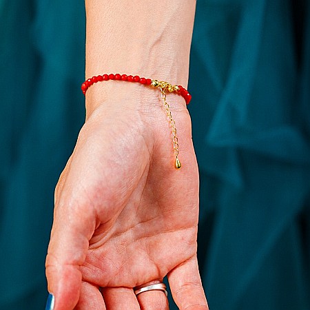 Bratara Antara din Coral Rosu cu accesorii din argint 925 rose gold [9]