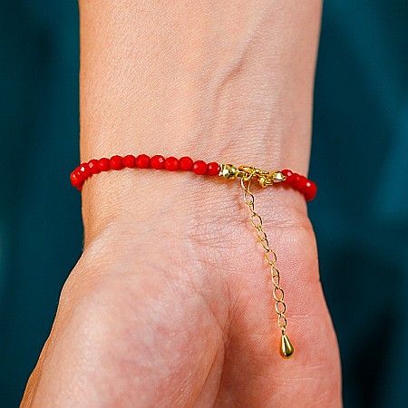 Bratara Antara din Coral Rosu cu accesorii din argint 925 rose gold [10]