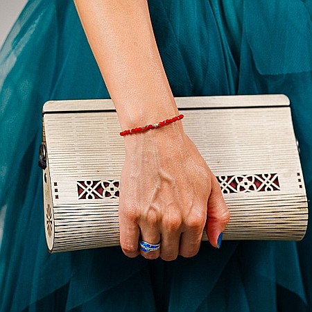 Bratara Antara din Coral Rosu cu accesorii din argint 925 rose gold [2]