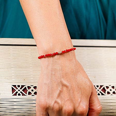 Bratara Antara din Coral Rosu cu accesorii din argint 925 rose gold [7]