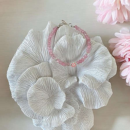 Bratara argint eleganta Anita din cristale de Jad Roz si accesorii din argint 925 [3]