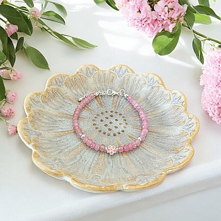 Roz - Bratara argint eleganta Anita din cristale de Jad Roz si accesorii din argint 925