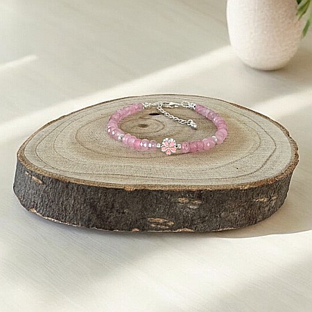 Bratara argint eleganta Anita din cristale de Jad Roz si accesorii din argint 925 [1]