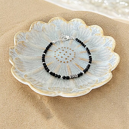 Bratara argint handmade dama Chiara cu cristale de Spinel Negru ❤️ [1]