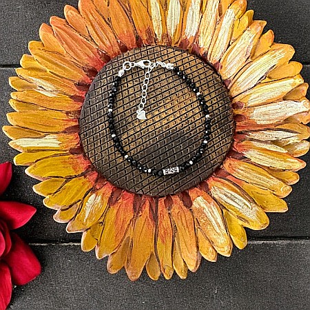 Bratara argint handmade dama Chiara cu cristale de Spinel Negru ❤️ [3]