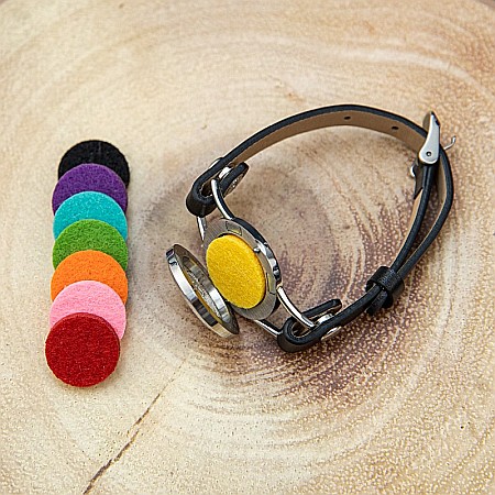 Bratara Aromaterapie Uleiuri Esentiale, Curea din Piele Ecologica, Neagra, Simpla, cu Model Tree of Life cu Zircon [9]