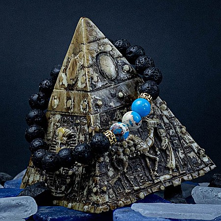 Bratara “AZUR” din Pietre de Lava (Vulcanice) si Pietre Compozite Turcoaz [3]