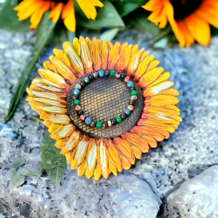 Bratara barbati colorata Dalmar din margele Emperor Stone si Lemn de Santal [1]