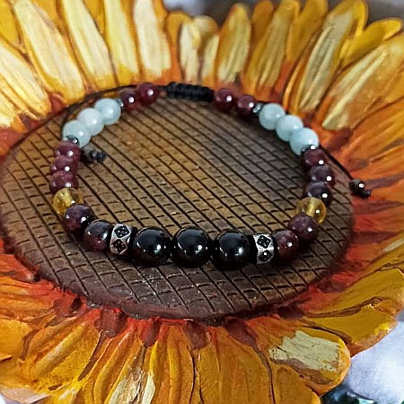 Bratara barbati cristale Benet cu Obsidian, Granat, Citrin, Acvamarin si Hematit [6]