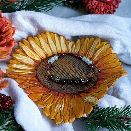 Bratara barbati cristale Benet cu Obsidian, Granat, Citrin, Acvamarin si Hematit [8]