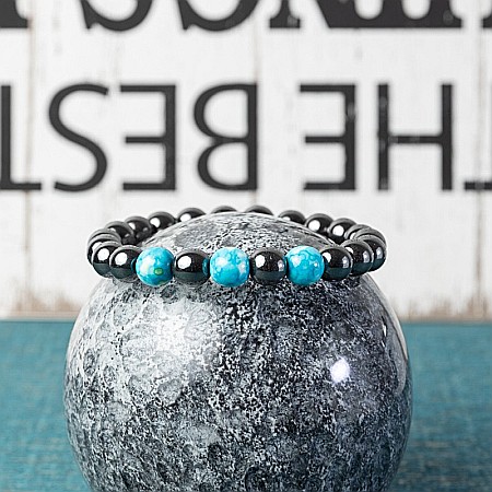 Bratara barbati Divit din Hematit si Piatra Naturala Jasp Rain, sfere de 8mm [3]