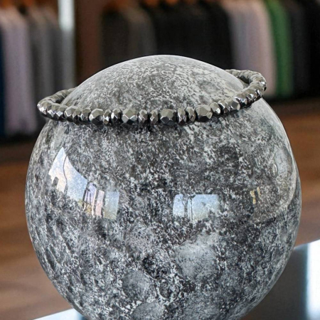 Bratara barbati eleganta din hematit fatetat Leander pe elastic [3]