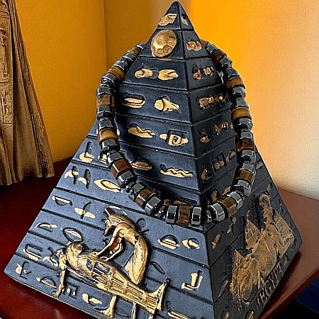 Bratara Barbati handmade Nadir din Ochi de Tigru si Hematit pe elastic [2]