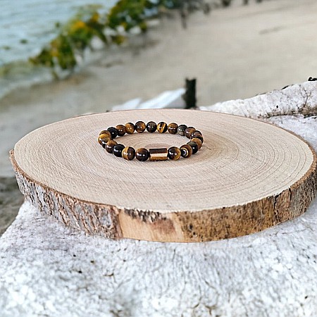 Bratara barbati pietre naturale Ochi de Tigru Andri, margele de 8mm [3]