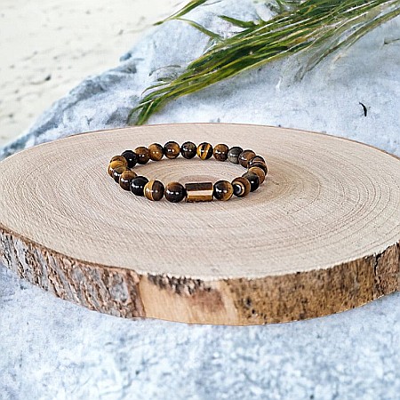 Bratara barbati pietre naturale Ochi de Tigru Andri, margele de 8mm [5]