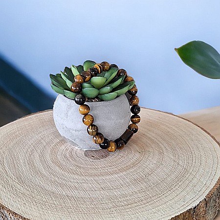 Bratara barbati pietre naturale Ochi de Tigru Andri, margele de 8mm [4]