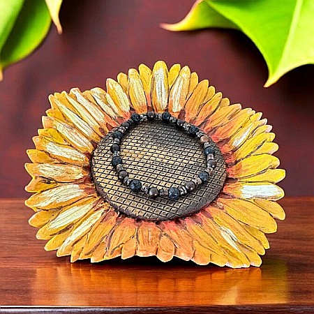 Bratara barbati Ved din Lemn de Santal si Piatra de Lava pe elastic [2]