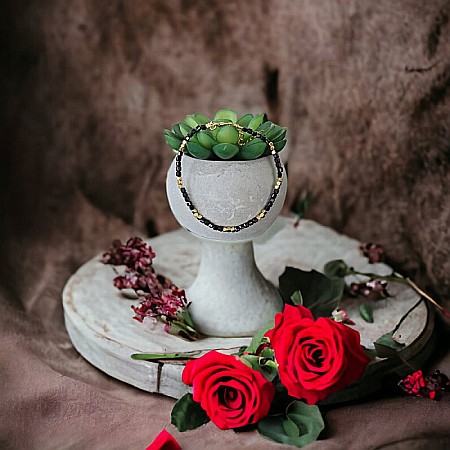 Bratara Boho din cristale de Spinel Negru [3]