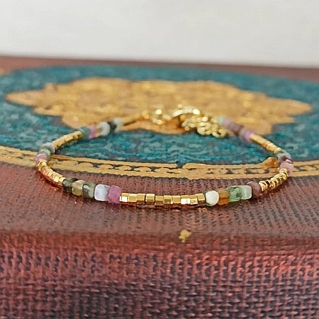 Bratara Boho din cristale de Turmalina multicolor [10]