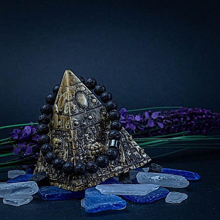 Bratara “CLEO” cu Pietre Vulcanice (Lava) de 8mm si Hematit Magnetic [5]