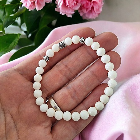 Bijuterii Coral - Bratara Coral alb cu accesorii din Argint 925, Daria